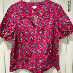 J. Crew Pink Floral Blouse